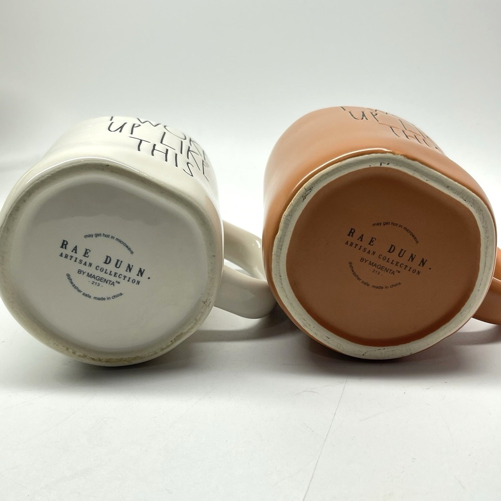 Rae Dunn By‎ Magenta "I Woke Up Like This" 20 oz Farmhouse Coffee Mug Set - Picture 4 of 7